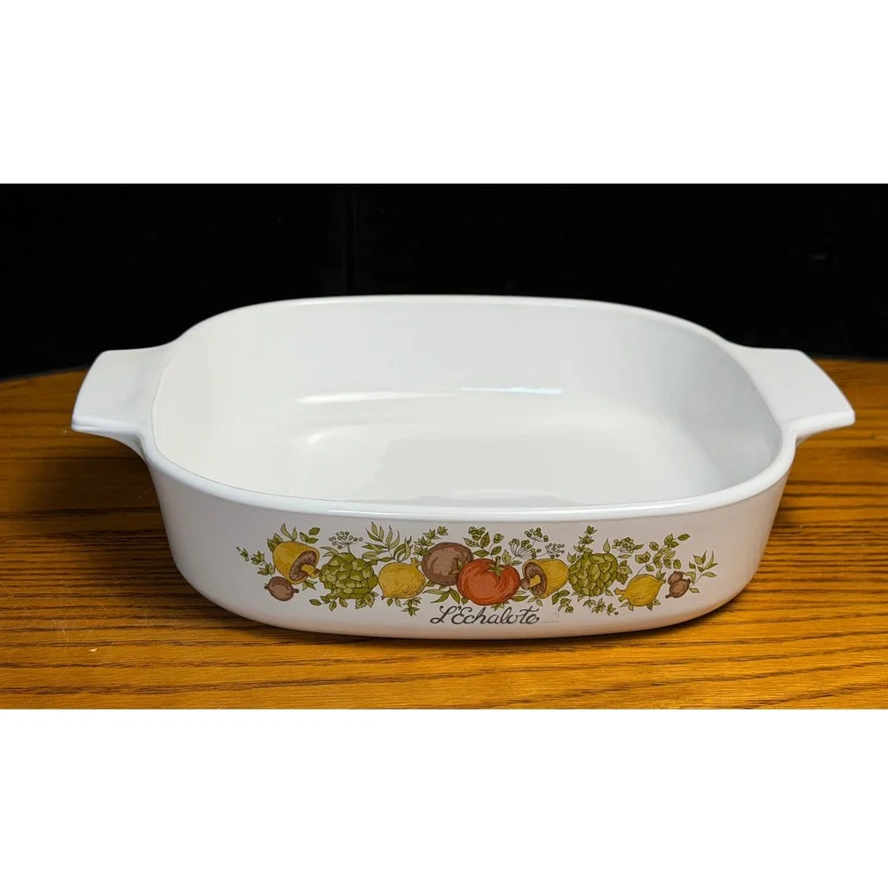 Vintage Corning Ware Spice O' Life 4 pc Set: 3qt Baker w/Lid, 10in and 8in Roast